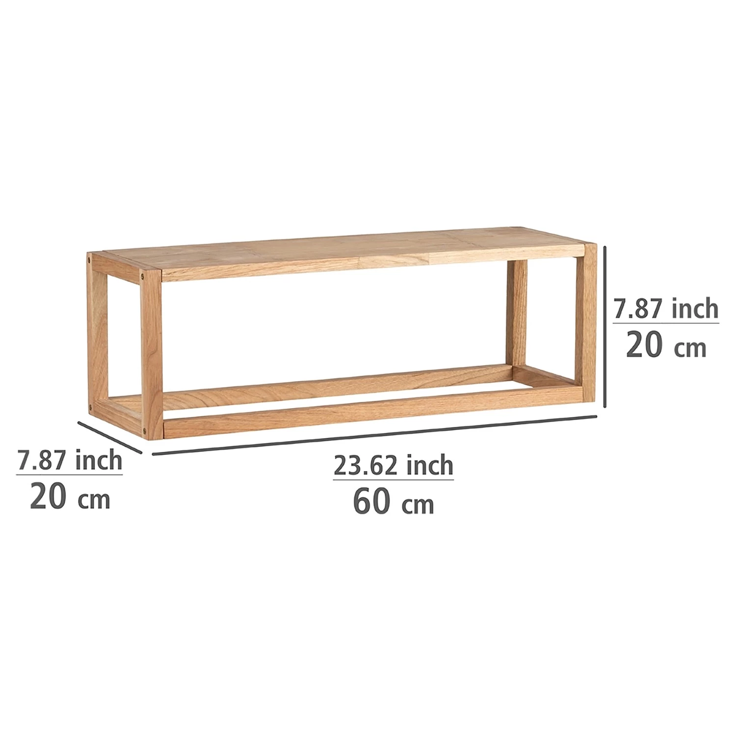 WENKO Étagère murale Ferrara - Noyer massif – Image 7