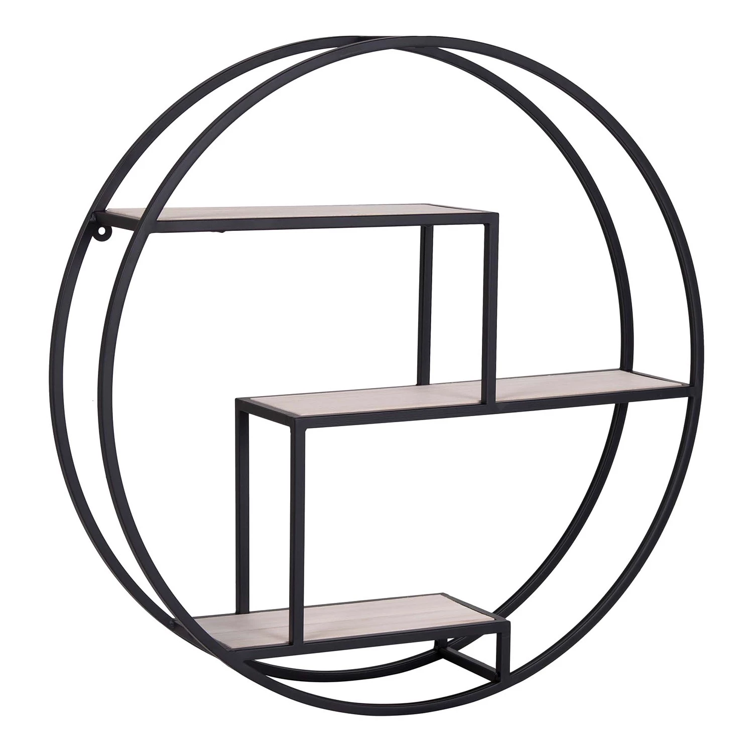 Red Living Étagère murale Sling - Paulownia massif / Métal - Paulownia / Noir