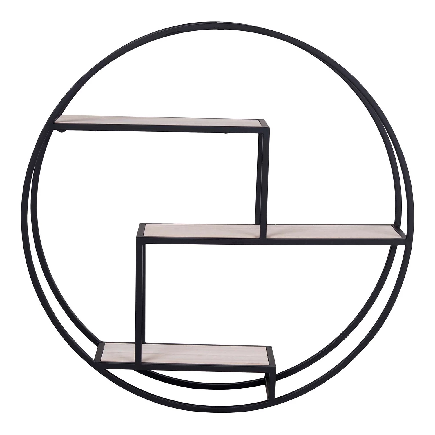 Red Living Étagère murale Sling - Paulownia massif / Métal - Paulownia / Noir – Image 2