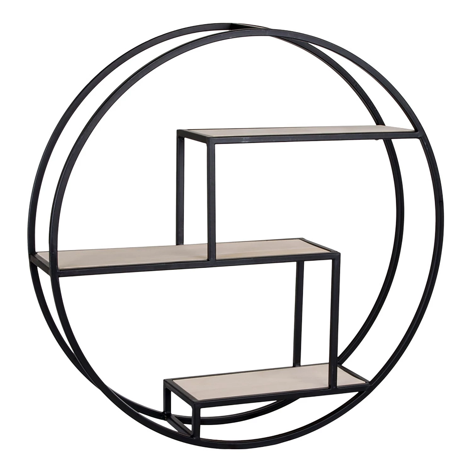 Red Living Étagère murale Sling - Paulownia massif / Métal - Paulownia / Noir – Image 3