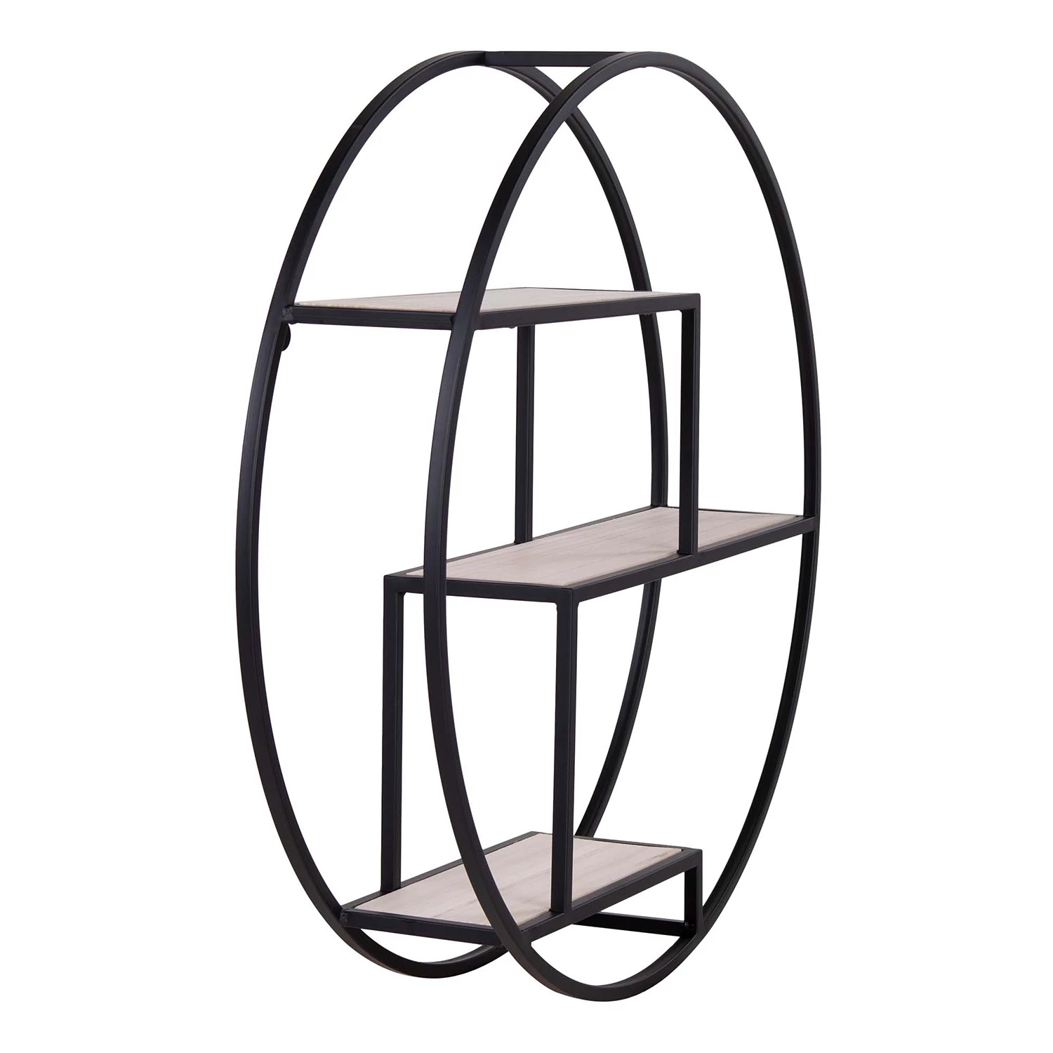 Red Living Étagère murale Sling - Paulownia massif / Métal - Paulownia / Noir – Image 5