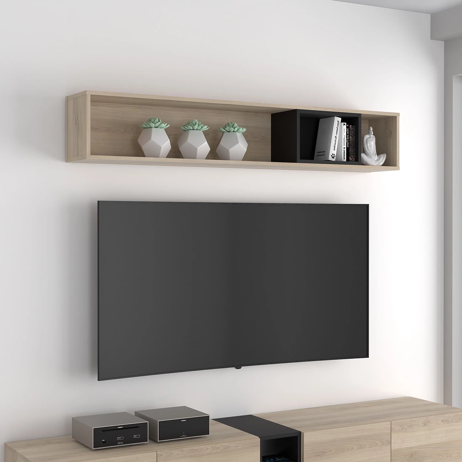 Loftscape Étagère murale Pesaro - Imitation chêne artisan / Noir – Image 2