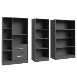 Fredriks Étagères Wardell (3 éléments) - Anthracite