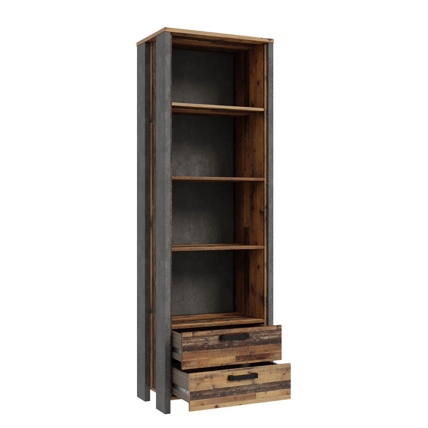 Fredriks Étagères de bureau Clifford II - Imitation bois recyclé / Gris foncé – Image 5