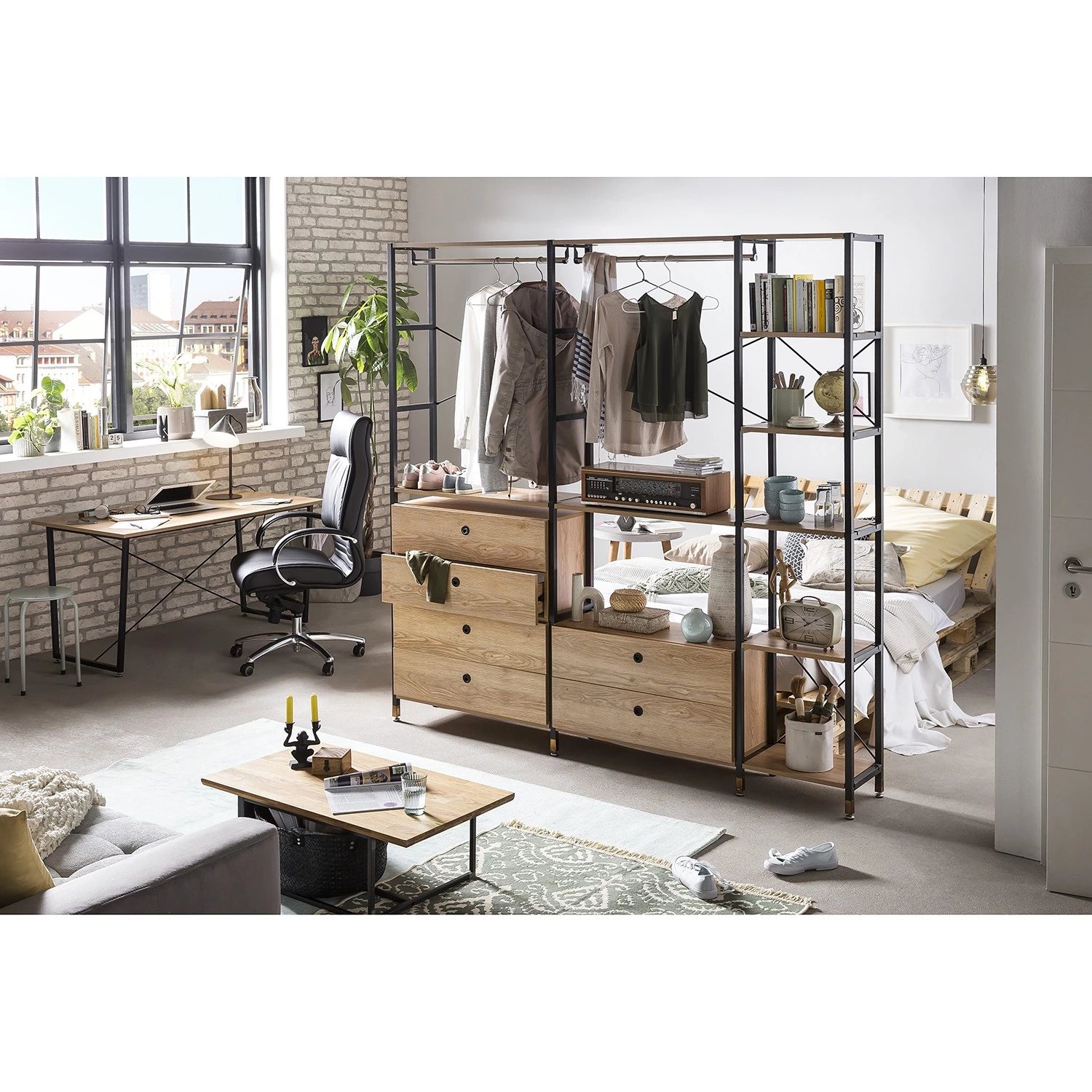 Red Living Étagère Ruoms I - Imitation acacia / Noir – Image 2