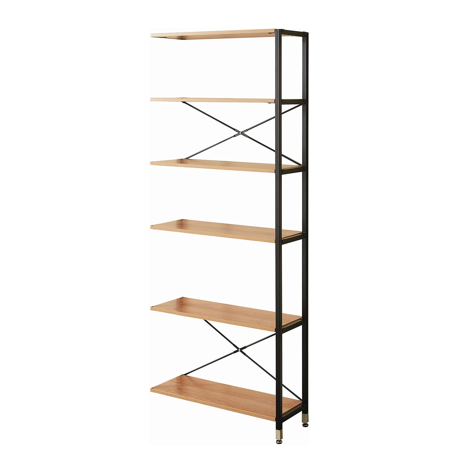 Red Living Étagère Ruoms IV - Imitation acacia / Noir