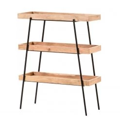 Red Living Étagère Beitbridge I - Acacia massif / Métal - Acacia / Noir