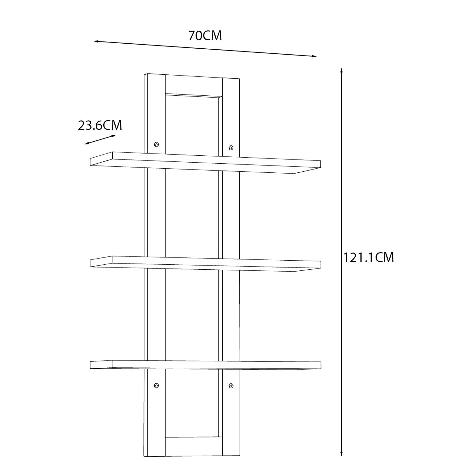 Loftscape Étagère murale Thurles - Imitation chêne Sonoma / Blanc – Image 4