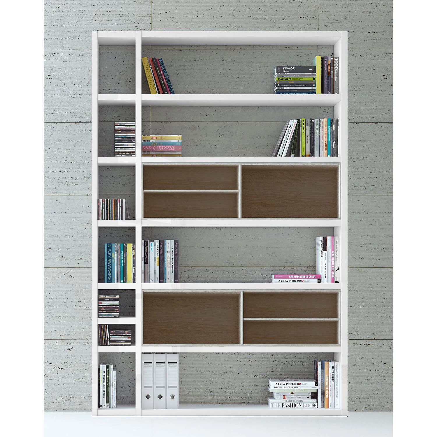 Loftscape Etagère Emporior I - Blanc brillant / Imitation chêne de Sonoma - Sans éclairage – Image 2