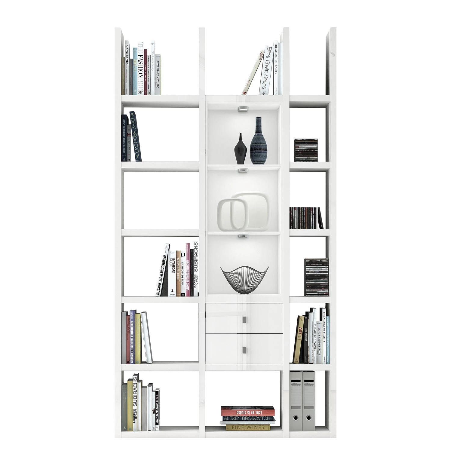 Loftscape Etagère Emporior III - Blanc brillant / Blanc - Avec éclairage
