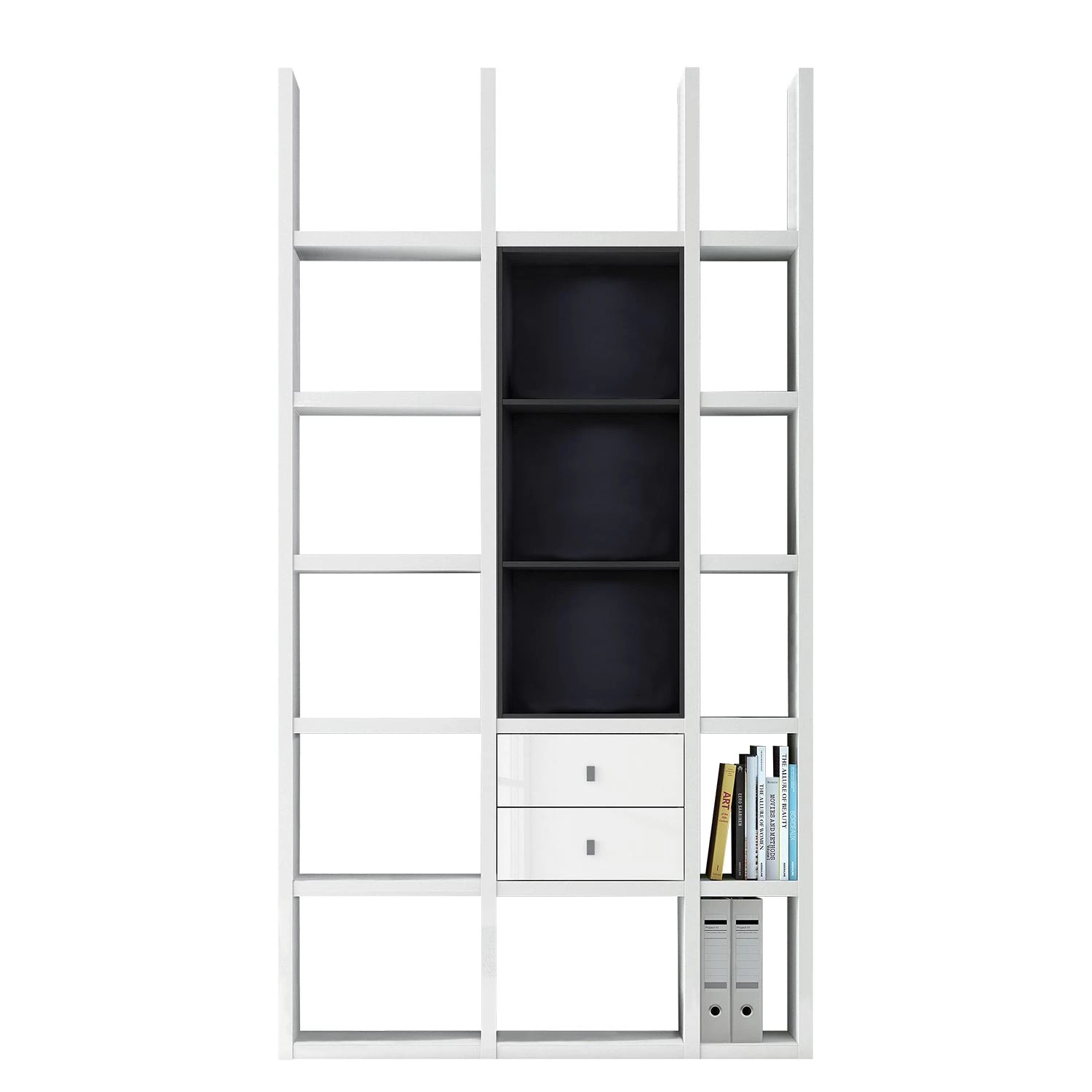 Loftscape Etagère Emporior III - Blanc brillant / Noir - Sans éclairage