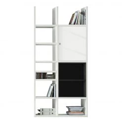Loftscape Etagère Emporior IV - Blanc brillant / Noir - Sans éclairage