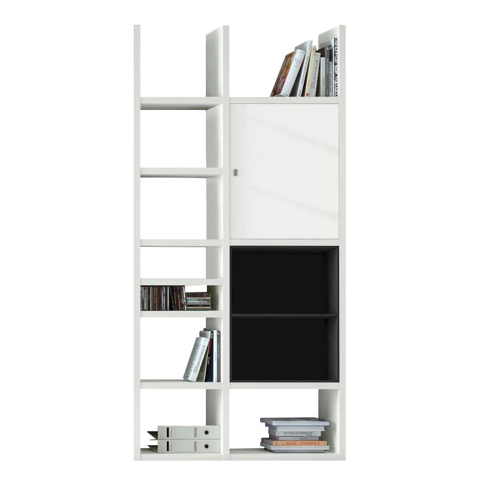 Loftscape Etagère Emporior IV - Blanc brillant / Noir - Sans éclairage