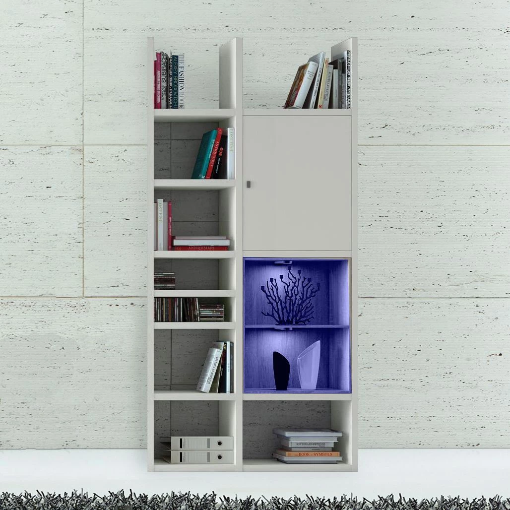 Loftscape Etagère Emporior IV - Blanc / Imitation chêne de Sonoma - Avec éclairage – Image 3