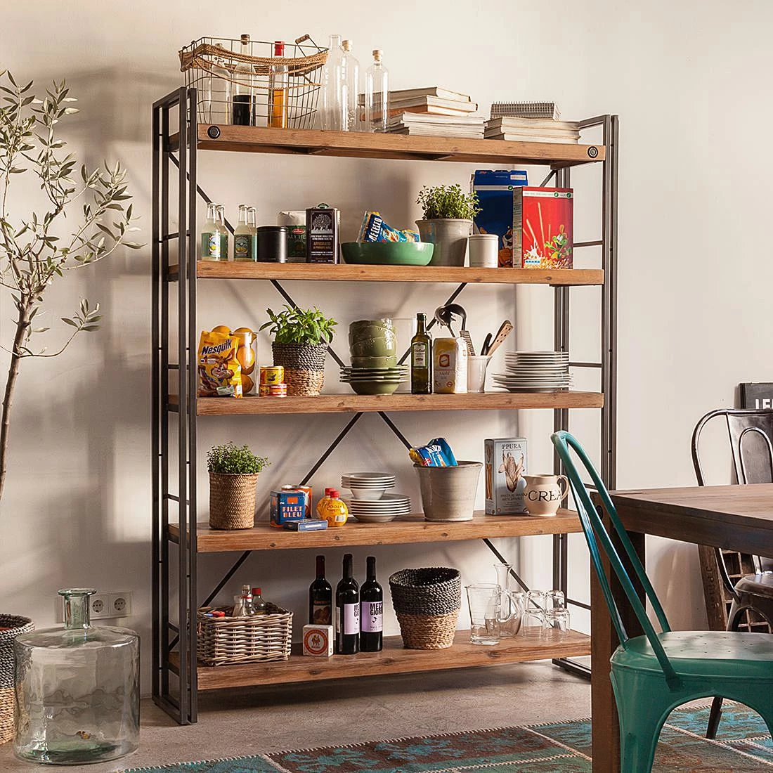 Ars manufacti Étagère Manchester II - Acacia massif / Métal – Image 2