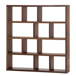 Temahome Étagère Berlin - Blanc mat - Placage noyer véritable - 150 x 159 cm