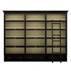 Maison Belfort Étagères Azjana - Noir / Pin crème - Avec échelle