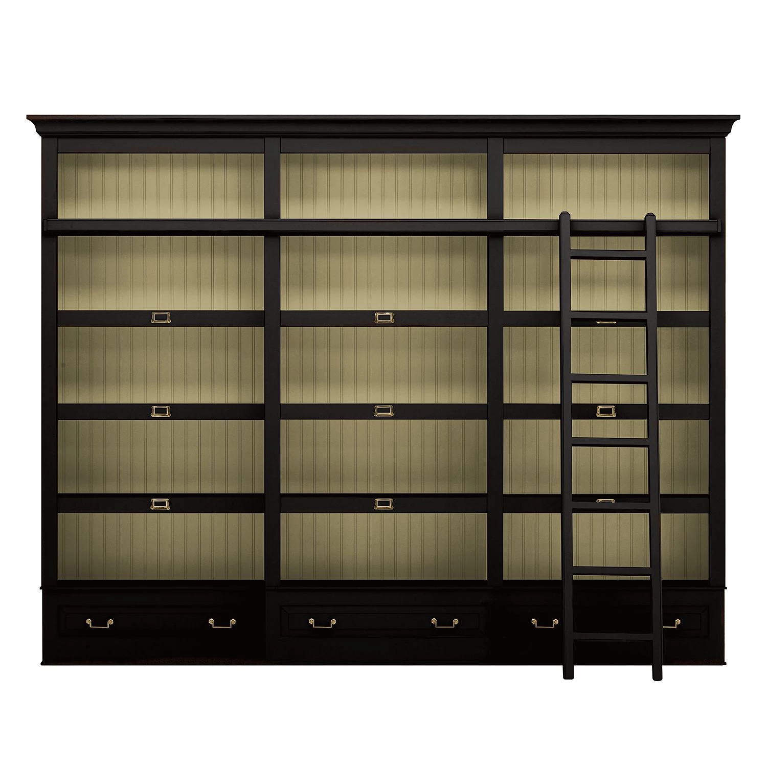 Maison Belfort Étagères Azjana - Noir / Pin crème - Avec échelle