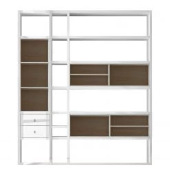 Loftscape Etagère Emporior III.A - Blanc brillant / Imitation chêne de Sonoma - Sans éclairage