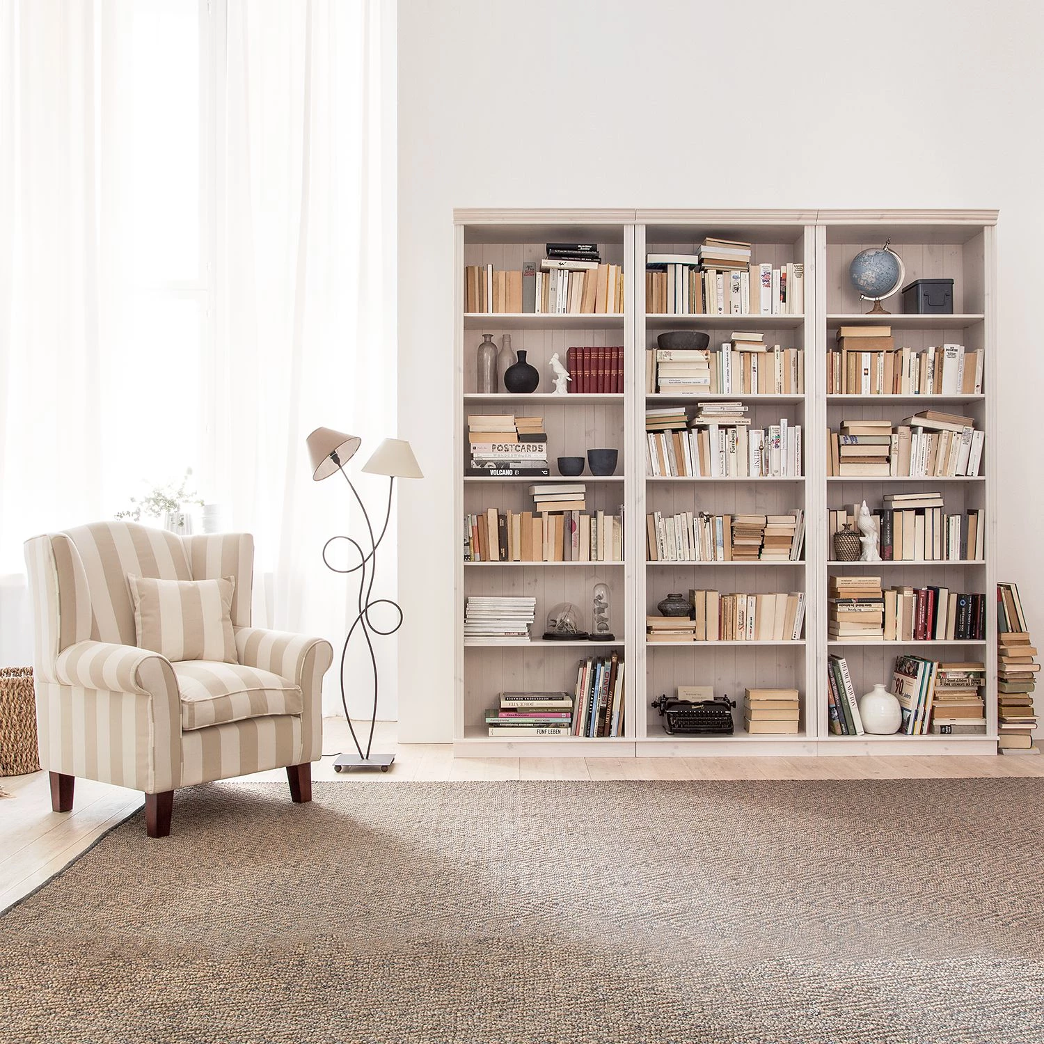 Maison Belfort Bibliothèque Lillehammer II - Pin massif - Epicéa blanc – Image 2