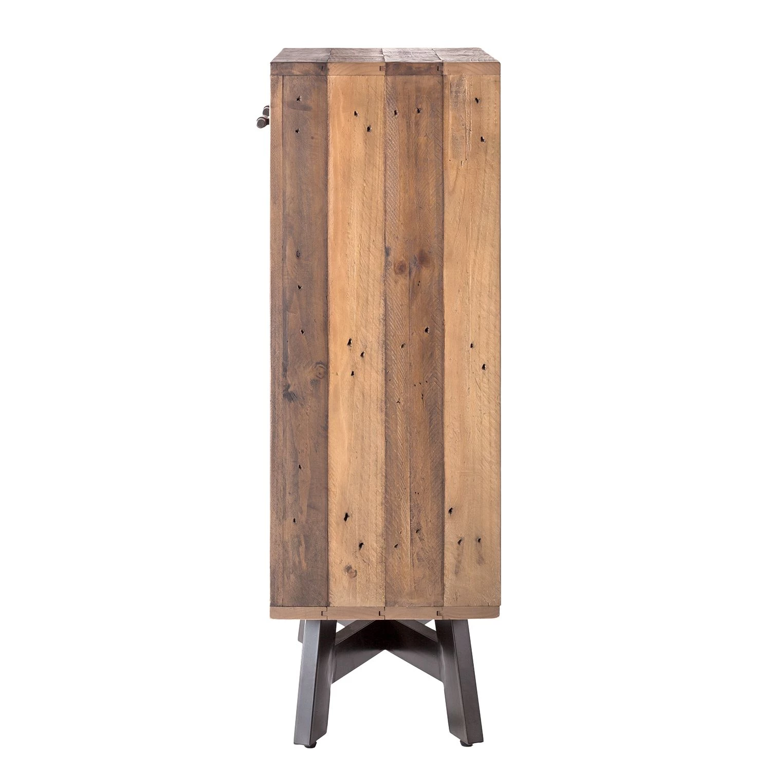 Ars manufacti Étagère à vin Tamati - Pin ancien / Métal - Pin foncé / Noir – Image 5