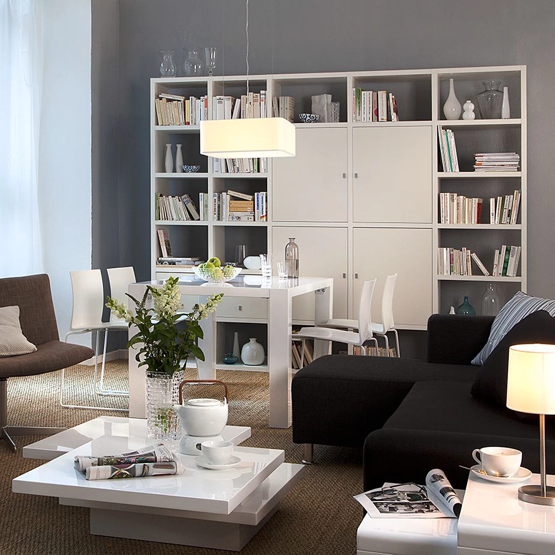 Loftscape Ensemble meuble TV Empire III - Blanc - 4 portes / 4 tiroirs – Image 2