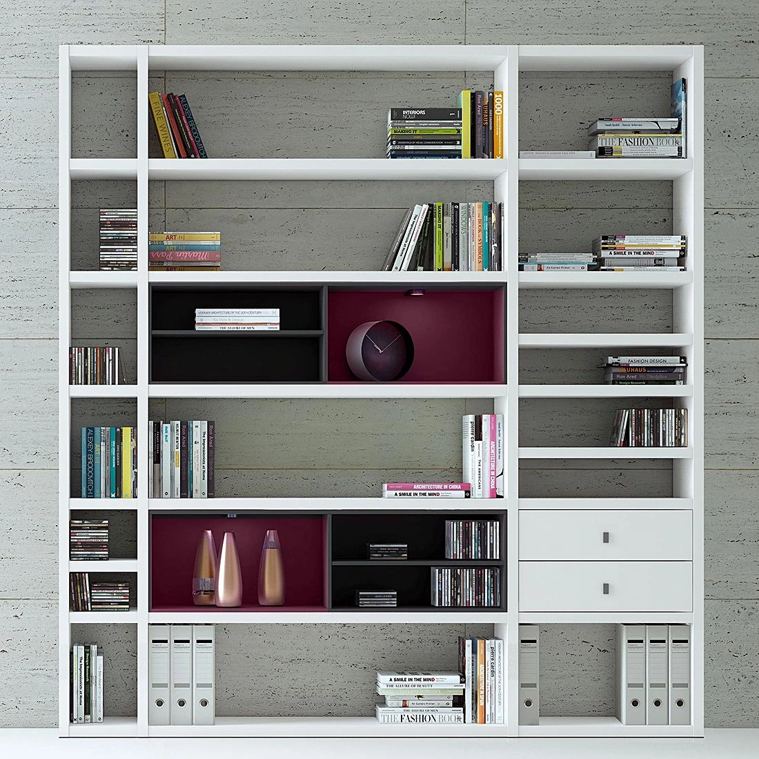 Loftscape Etagère XL Emporior II - Blanc / Noir - Avec éclairage – Image 2