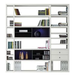 Loftscape Etagère XL Emporior II - Blanc / Noir - Avec éclairage