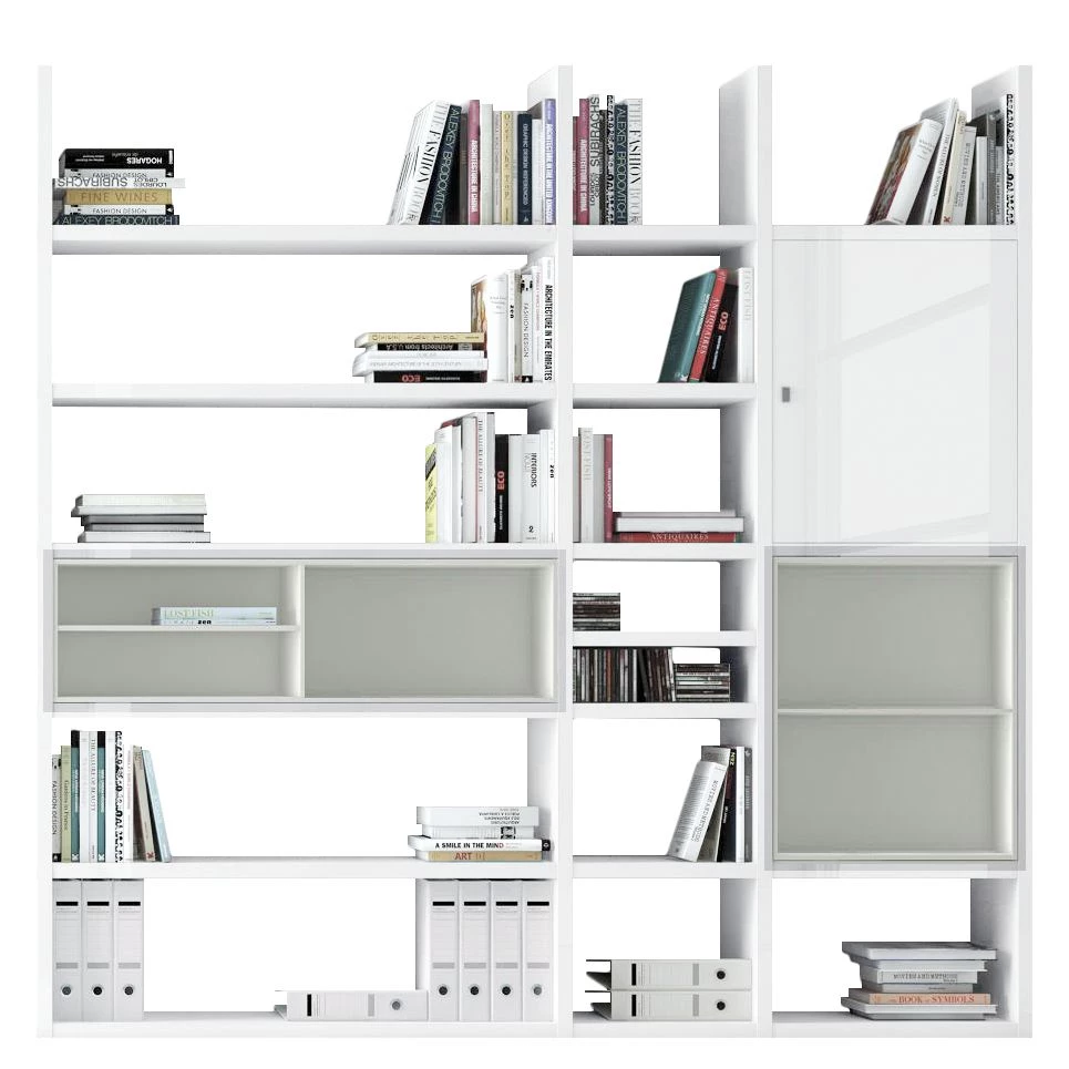 Loftscape Etagère XL Emporior IV - Blanc brillant / Blanc - Sans éclairage