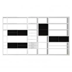 Loftscape Etagère XXL Emporior II - Blanc brillant / Noir - Sans éclairage