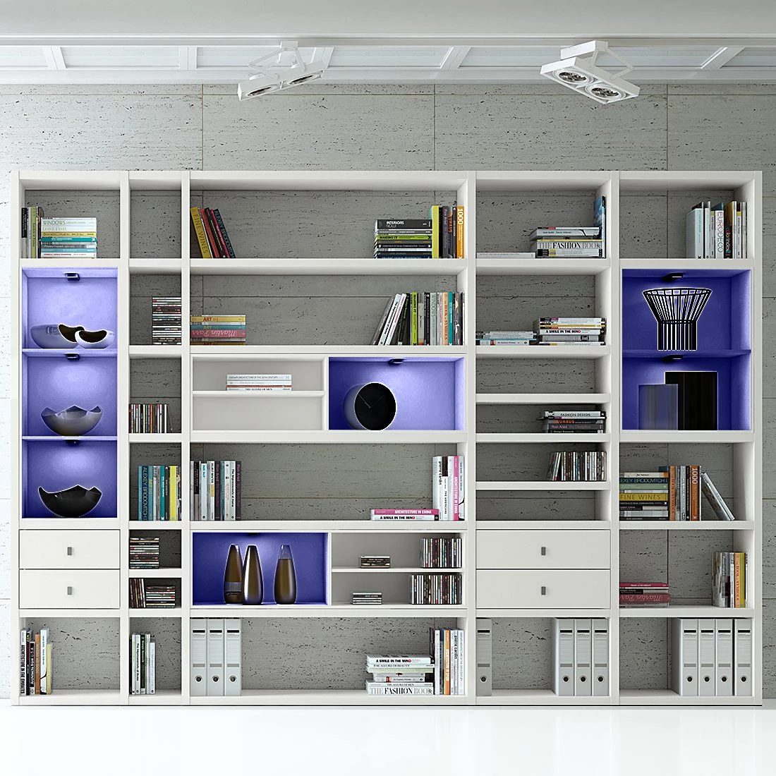 Loftscape Etagère XXL Emporior II - Blanc crème - Avec éclairage – Image 3