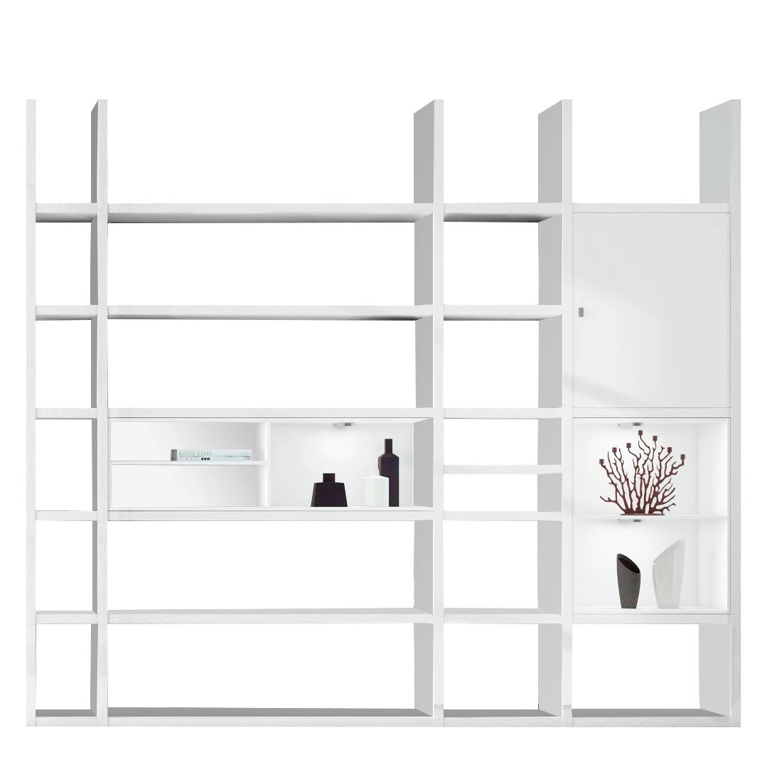 Loftscape Etagère XXL Emporior lV.B - Blanc brillant / Blanc - Avec éclairage – Image 3