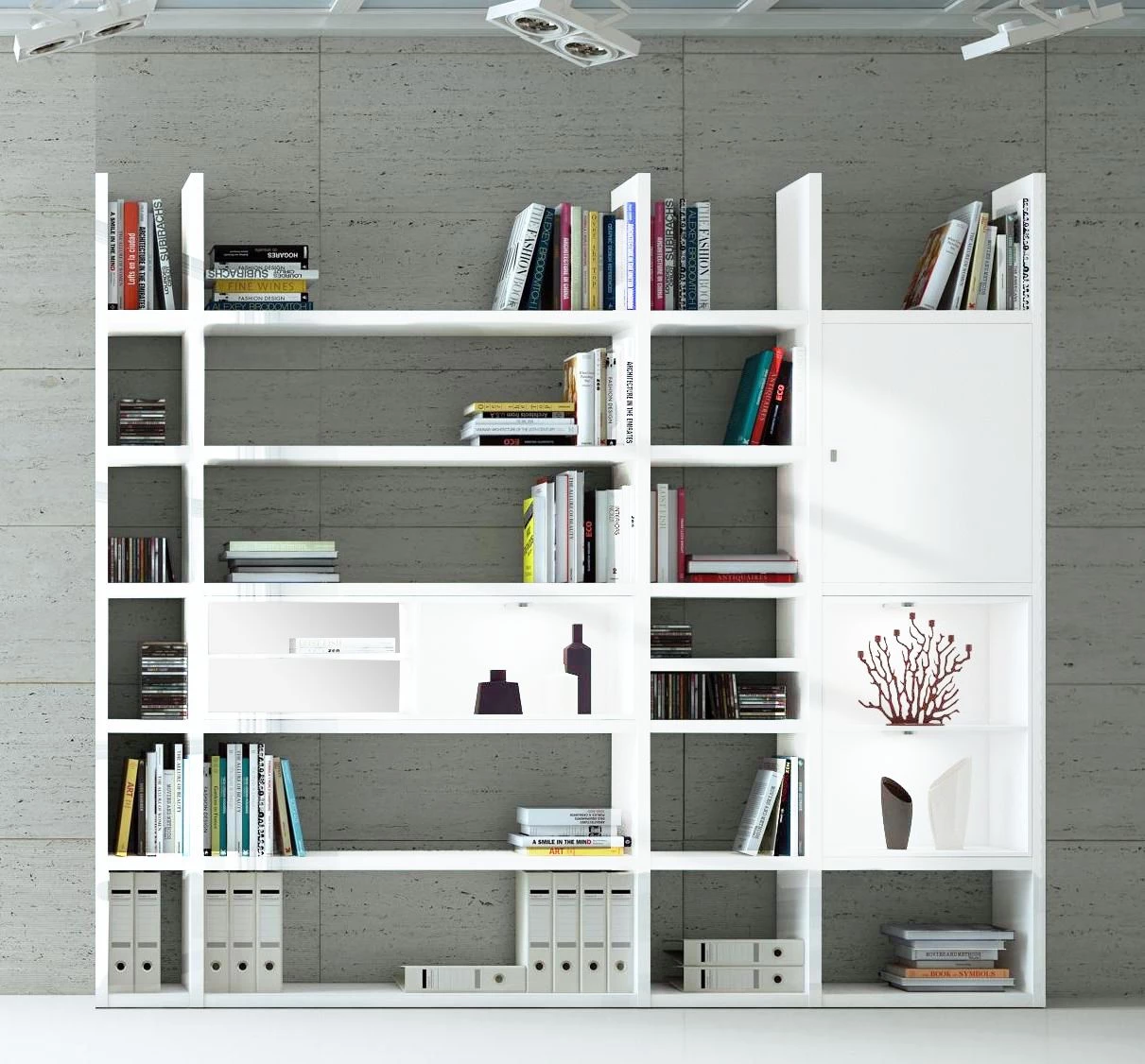 Loftscape Etagère XXL Emporior lV.B - Blanc brillant / Blanc - Avec éclairage – Image 4