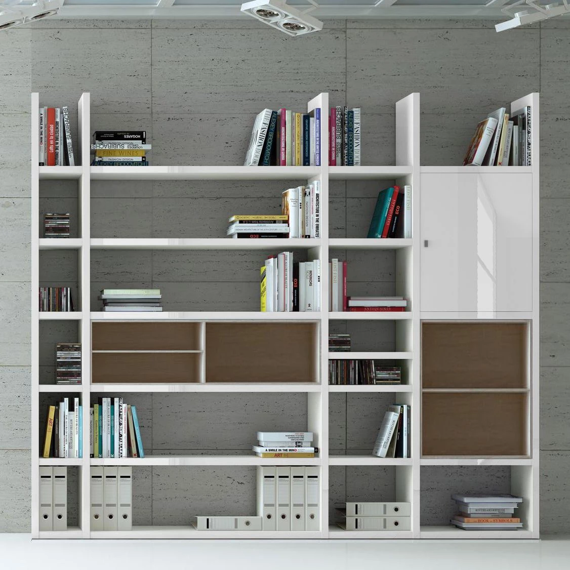 Loftscape Etagère XXL Emporior l.B - Blanc brillant / Imitation chêne de Sonoma - Sans éclairage – Image 2