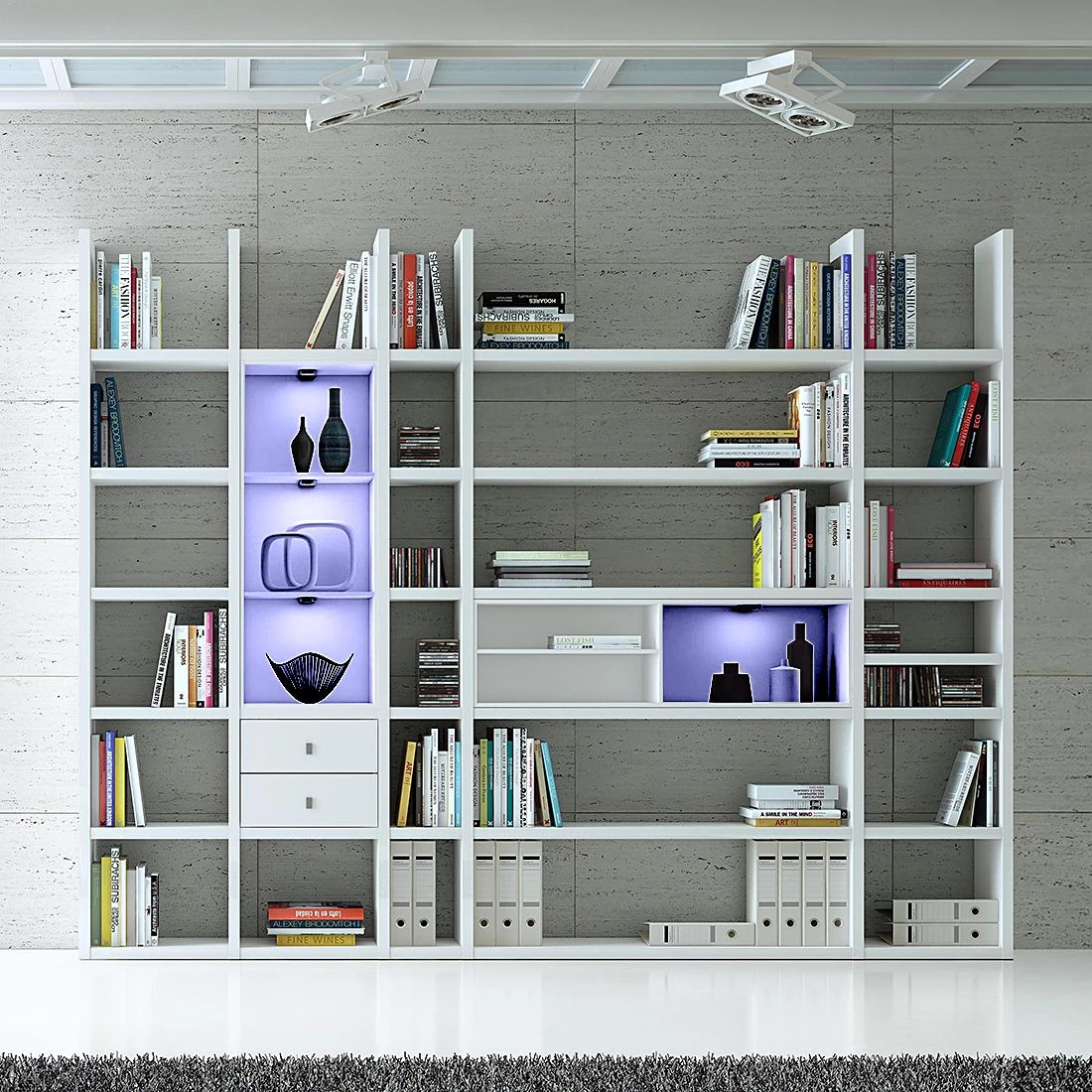 Loftscape Etagère XXL Emporior VII - Blanc - Avec éclairage – Image 3